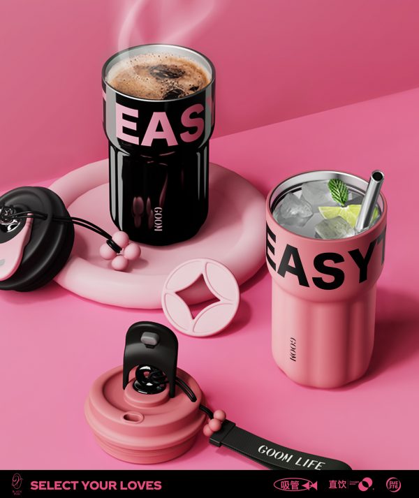 GOOM有钱花系列保温杯女生高颜值550ml大容量